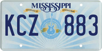MS license plate KCZ883