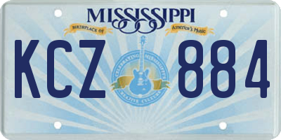 MS license plate KCZ884