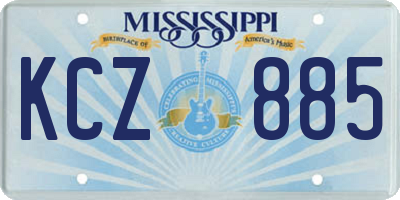 MS license plate KCZ885