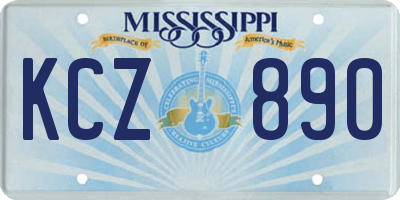 MS license plate KCZ890