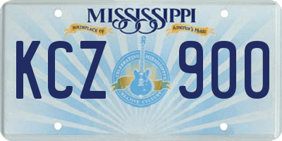 MS license plate KCZ900