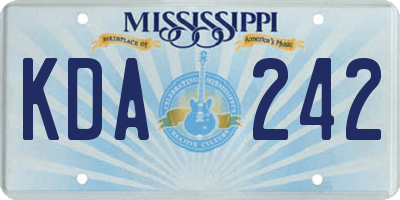MS license plate KDA242