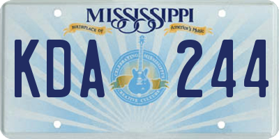 MS license plate KDA244