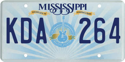 MS license plate KDA264