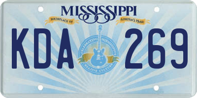 MS license plate KDA269