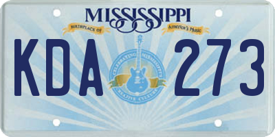 MS license plate KDA273