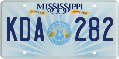 MS license plate KDA282