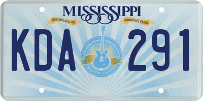 MS license plate KDA291