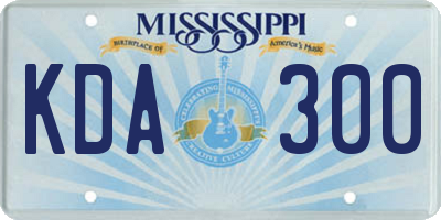 MS license plate KDA300