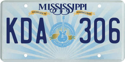 MS license plate KDA306