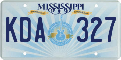 MS license plate KDA327