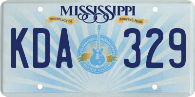MS license plate KDA329