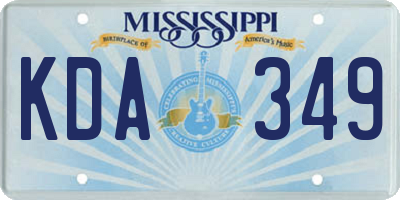 MS license plate KDA349