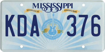 MS license plate KDA376