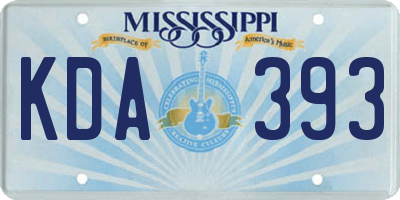 MS license plate KDA393