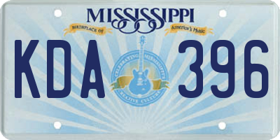 MS license plate KDA396