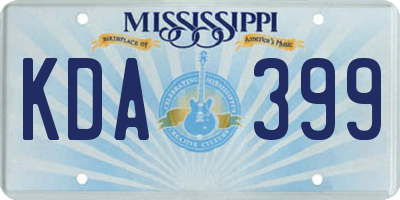 MS license plate KDA399