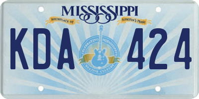 MS license plate KDA424