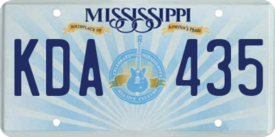 MS license plate KDA435