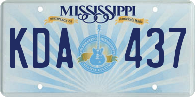 MS license plate KDA437
