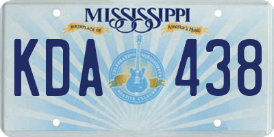 MS license plate KDA438