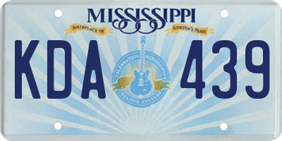 MS license plate KDA439