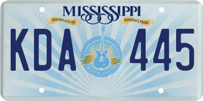 MS license plate KDA445