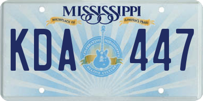 MS license plate KDA447