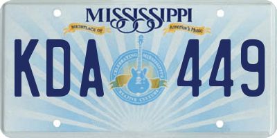 MS license plate KDA449