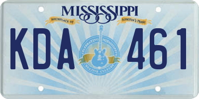 MS license plate KDA461