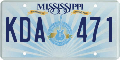 MS license plate KDA471