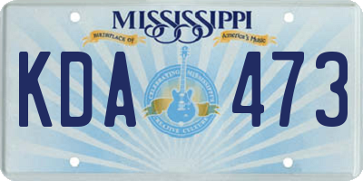 MS license plate KDA473