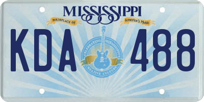 MS license plate KDA488