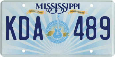MS license plate KDA489