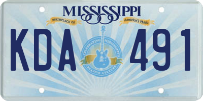 MS license plate KDA491