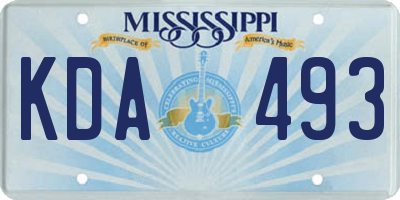 MS license plate KDA493