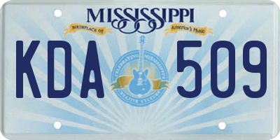MS license plate KDA509