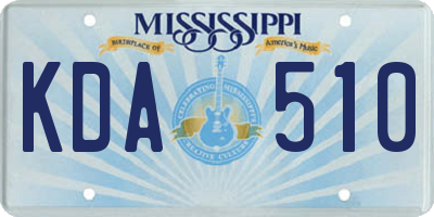 MS license plate KDA510