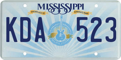 MS license plate KDA523
