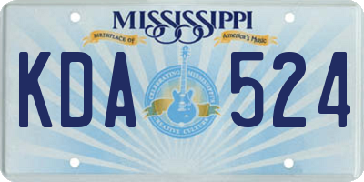 MS license plate KDA524