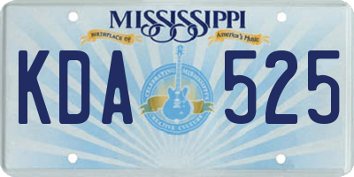 MS license plate KDA525