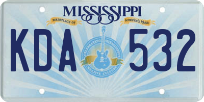 MS license plate KDA532