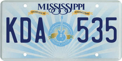 MS license plate KDA535