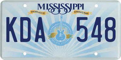 MS license plate KDA548