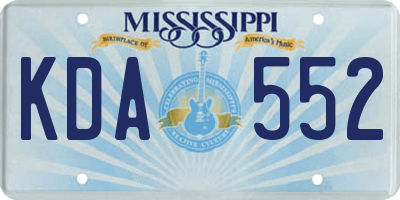 MS license plate KDA552
