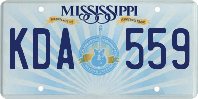 MS license plate KDA559