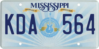 MS license plate KDA564