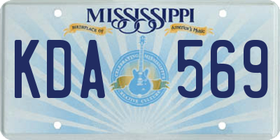 MS license plate KDA569
