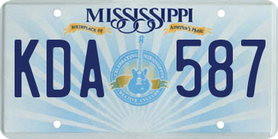 MS license plate KDA587