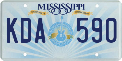 MS license plate KDA590